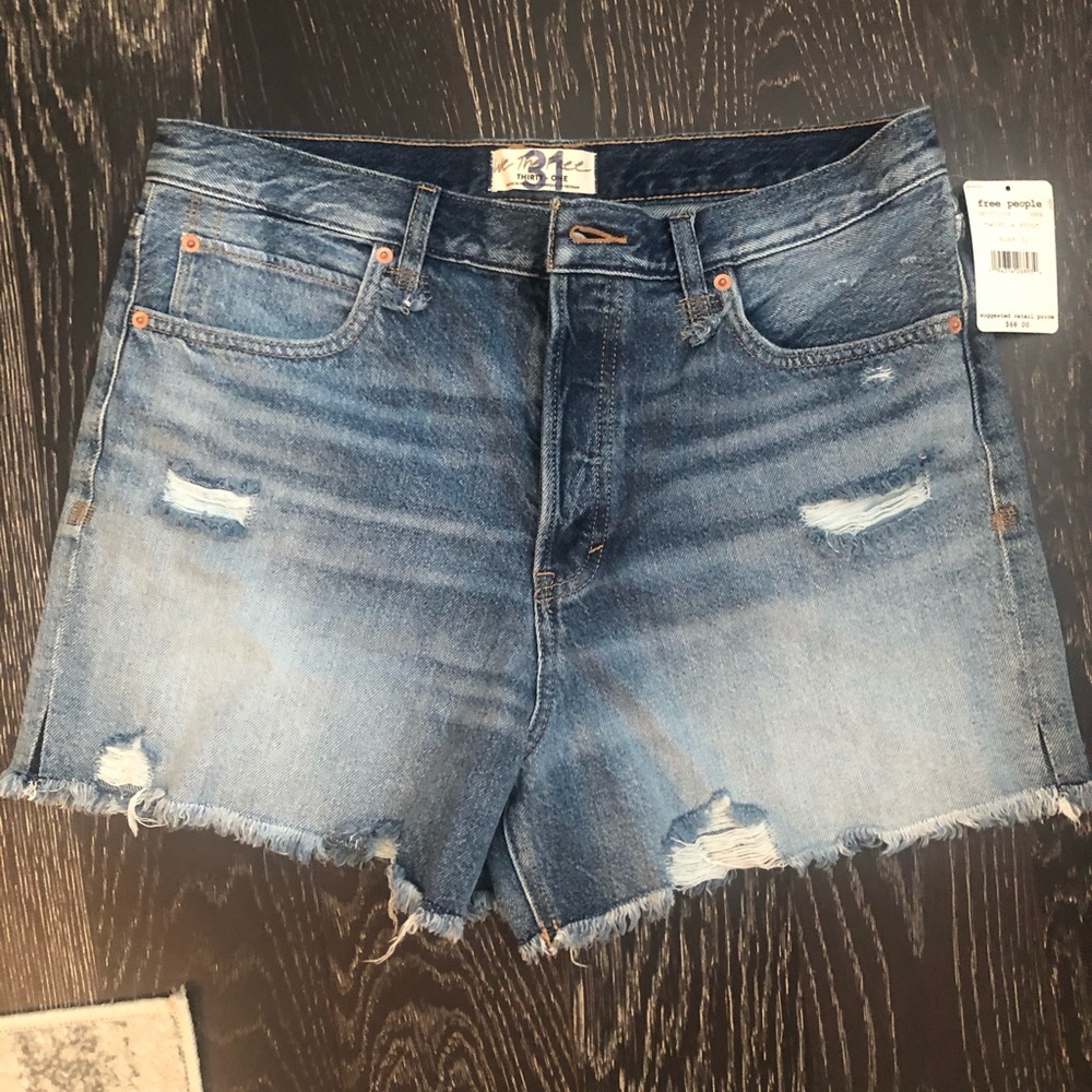 Free People Makai Ripped Cutoff Denim Shorts